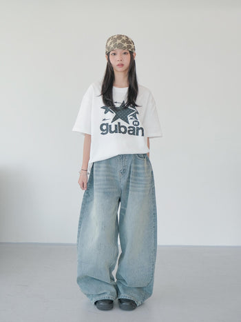 “MADE 𝗚𝘂𝗯𝗮𝗻 " 原創 GUBAN 星星 街舞 260G 印花 短袖 T恤