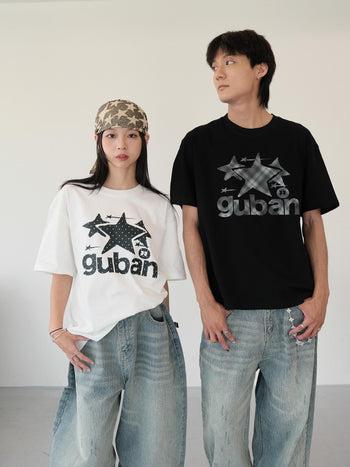 “MADE 𝗚𝘂𝗯𝗮𝗻 " 原創 GUBAN 星星 街舞 260G 印花 短袖 T恤