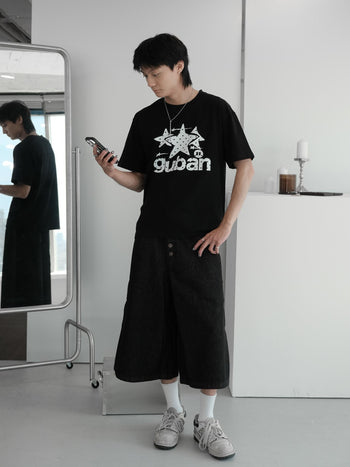 “MADE 𝗚𝘂𝗯𝗮𝗻 " 原創 GUBAN 星星 街舞 260G 印花 短袖 T恤