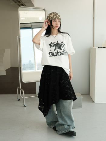 “MADE 𝗚𝘂𝗯𝗮𝗻 " 原創 GUBAN 星星 街舞 260G 印花 短袖 T恤