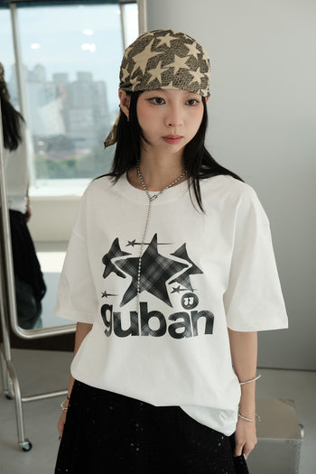 “MADE 𝗚𝘂𝗯𝗮𝗻 " 原創 GUBAN 星星 街舞 260G 印花 短袖 T恤