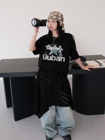 “MADE 𝗚𝘂𝗯𝗮𝗻 " 原創 GUBAN 星星 街舞 260G 印花 短袖 T恤