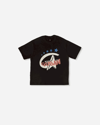 “MADE 𝗚𝘂𝗯𝗮𝗻 " 街舞 原創 美式 復古 星星 260G 印花 短袖 T恤