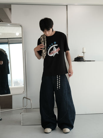 “MADE 𝗚𝘂𝗯𝗮𝗻 " 街舞 原創 美式 復古 星星 260G 印花 短袖 T恤