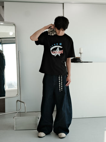 “MADE 𝗚𝘂𝗯𝗮𝗻 " 街舞 原創 美式 復古 星星 260G 印花 短袖 T恤