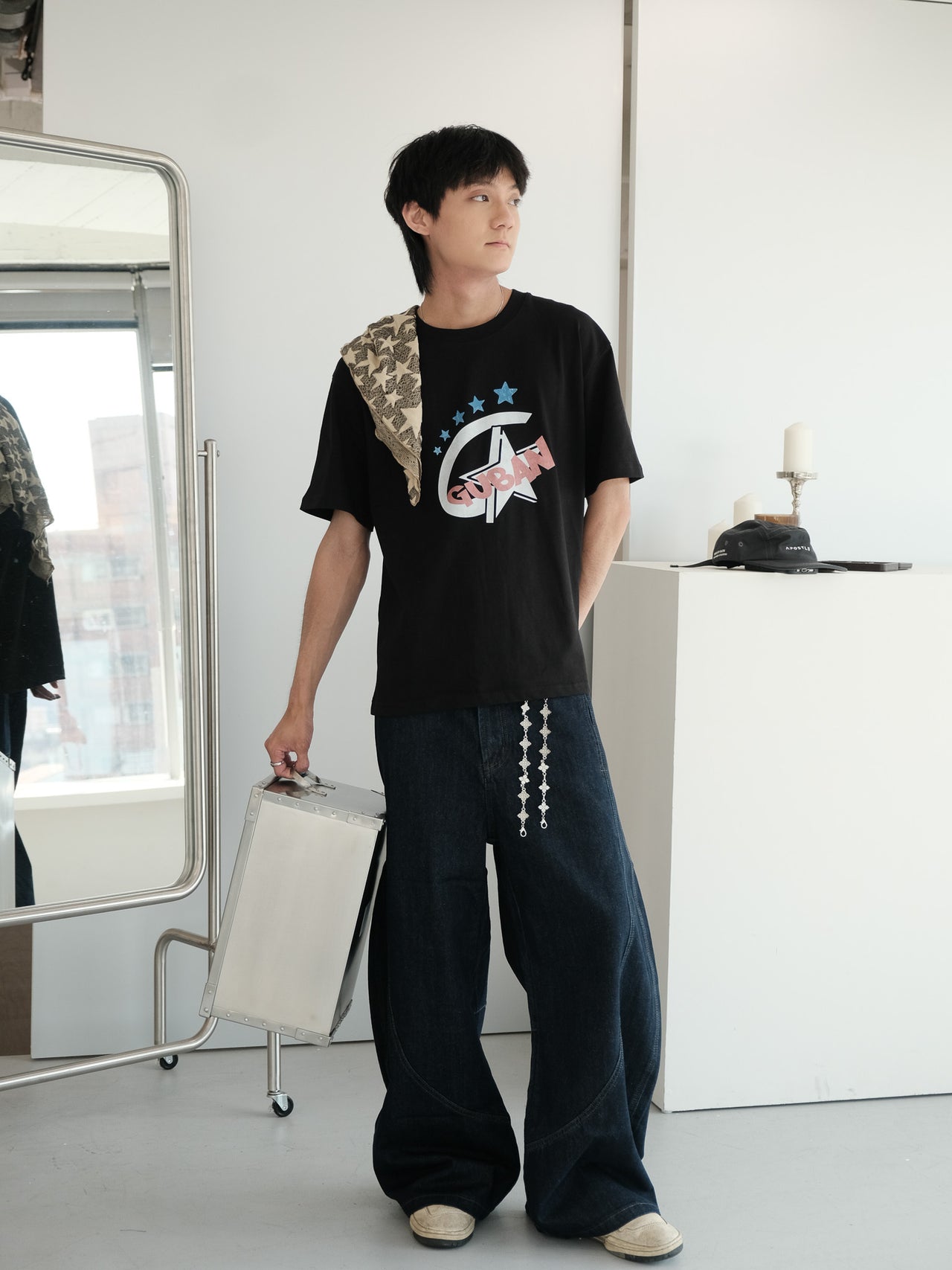 “MADE 𝗚𝘂𝗯𝗮𝗻 " 街舞 原創 美式 復古 星星 260G 印花 短袖 T恤