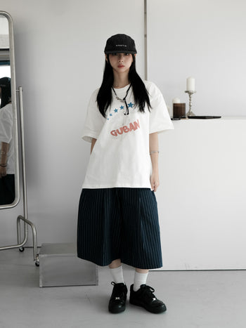 “MADE 𝗚𝘂𝗯𝗮𝗻 " 街舞 原創 美式 復古 星星 260G 印花 短袖 T恤