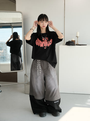 “MADE 𝗚𝘂𝗯𝗮𝗻 " 街舞 原創 美式 復古 星星 260G 印花 短袖 T恤