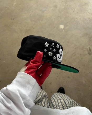 2D2idiots.labe - Pearl Floral Pillbox Cap Ver 2  水鑽小花藥盒帽