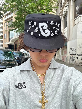 2D2idiots.labe - Pearl Floral Pillbox Cap Ver 2  水鑽小花藥盒帽