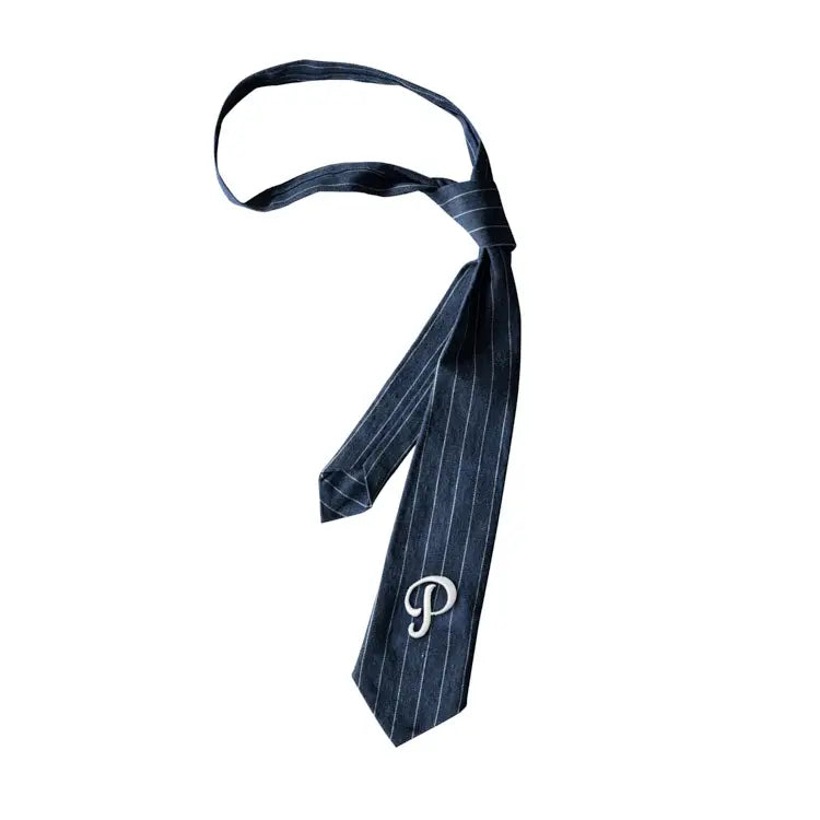 PUSH PUSH - PP STRIPED TIE 條紋刺繡文字領帶