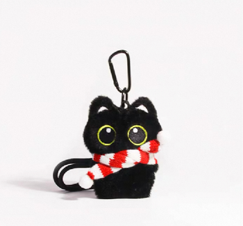 小黑貓可愛絨毛公仔玩偶包包掛件鑰匙扣飾品配件