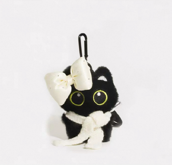【GUBAN】AC-C108 小黑貓可愛絨毛公仔玩偶包包掛件鑰匙扣飾品配件