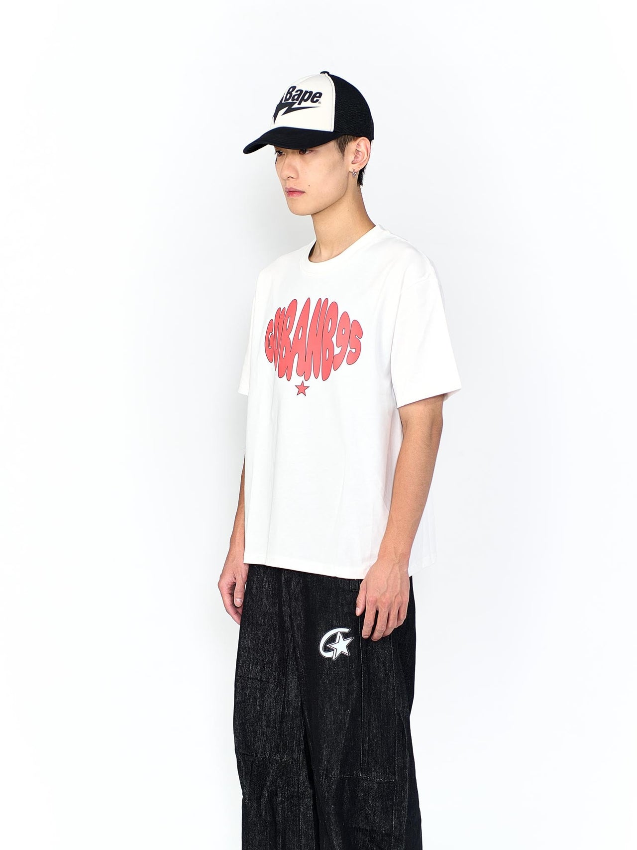 “MADE 𝗚𝘂𝗯𝗮𝗻 " 街舞 原創 美式 復古 星星 260G 印花 短袖 T恤