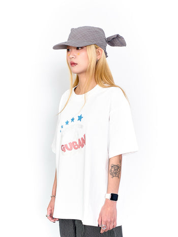 “MADE 𝗚𝘂𝗯𝗮𝗻 " 街舞 原創 美式 復古 星星 260G 印花 短袖 T恤