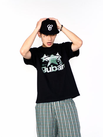 “MADE 𝗚𝘂𝗯𝗮𝗻 " 原創 GUBAN 星星 街舞 260G 印花 短袖 T恤