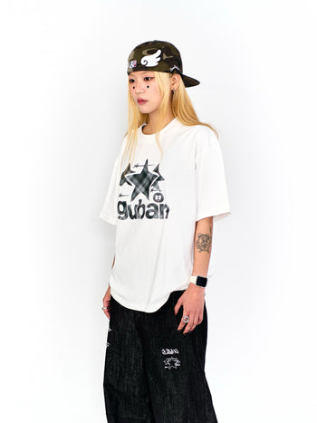 “MADE 𝗚𝘂𝗯𝗮𝗻 " 原創 GUBAN 星星 街舞 260G 印花 短袖 T恤