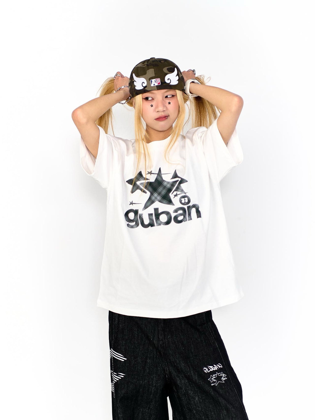 “MADE 𝗚𝘂𝗯𝗮𝗻 " 原創 GUBAN 星星 街舞 260G 印花 短袖 T恤