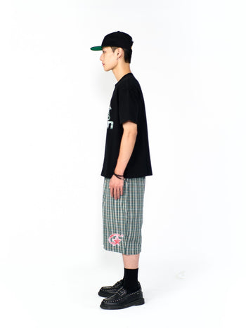 “MADE 𝗚𝘂𝗯𝗮𝗻 " 寬鬆 鬆緊 百慕達 綠色 格紋 短褲