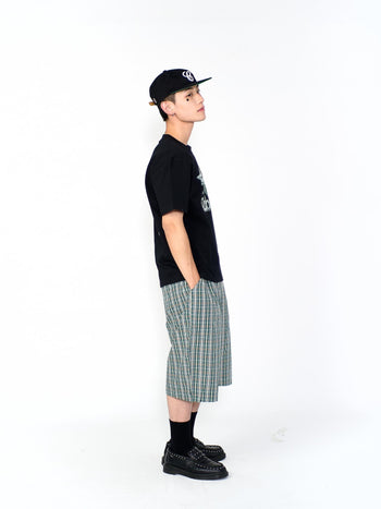 “MADE 𝗚𝘂𝗯𝗮𝗻 " 寬鬆 鬆緊 百慕達 綠色 格紋 短褲