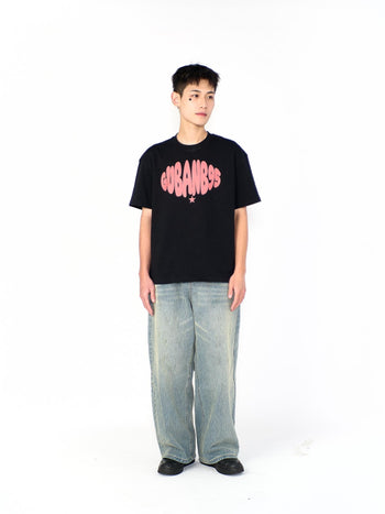 “MADE 𝗚𝘂𝗯𝗮𝗻 " 寬鬆 刷破 做舊 竹節 牛仔褲