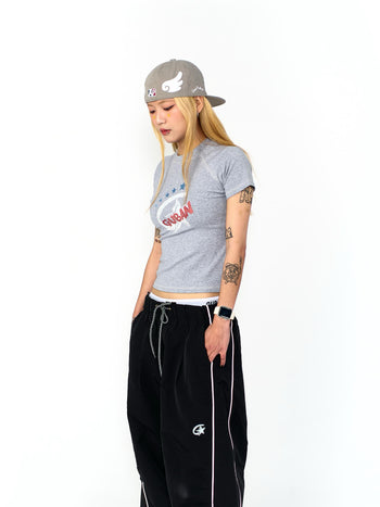 “MADE 𝗚𝘂𝗯𝗮𝗻 " 街舞 星星 正肩 短板 半高領 彈性 短袖