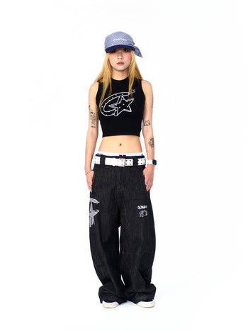 “MADE 𝗚𝘂𝗯𝗮𝗻 " 街舞 星星 短板 高領 無袖 背心