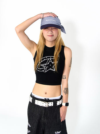 “MADE 𝗚𝘂𝗯𝗮𝗻 " 街舞 星星 短板 高領 無袖 背心