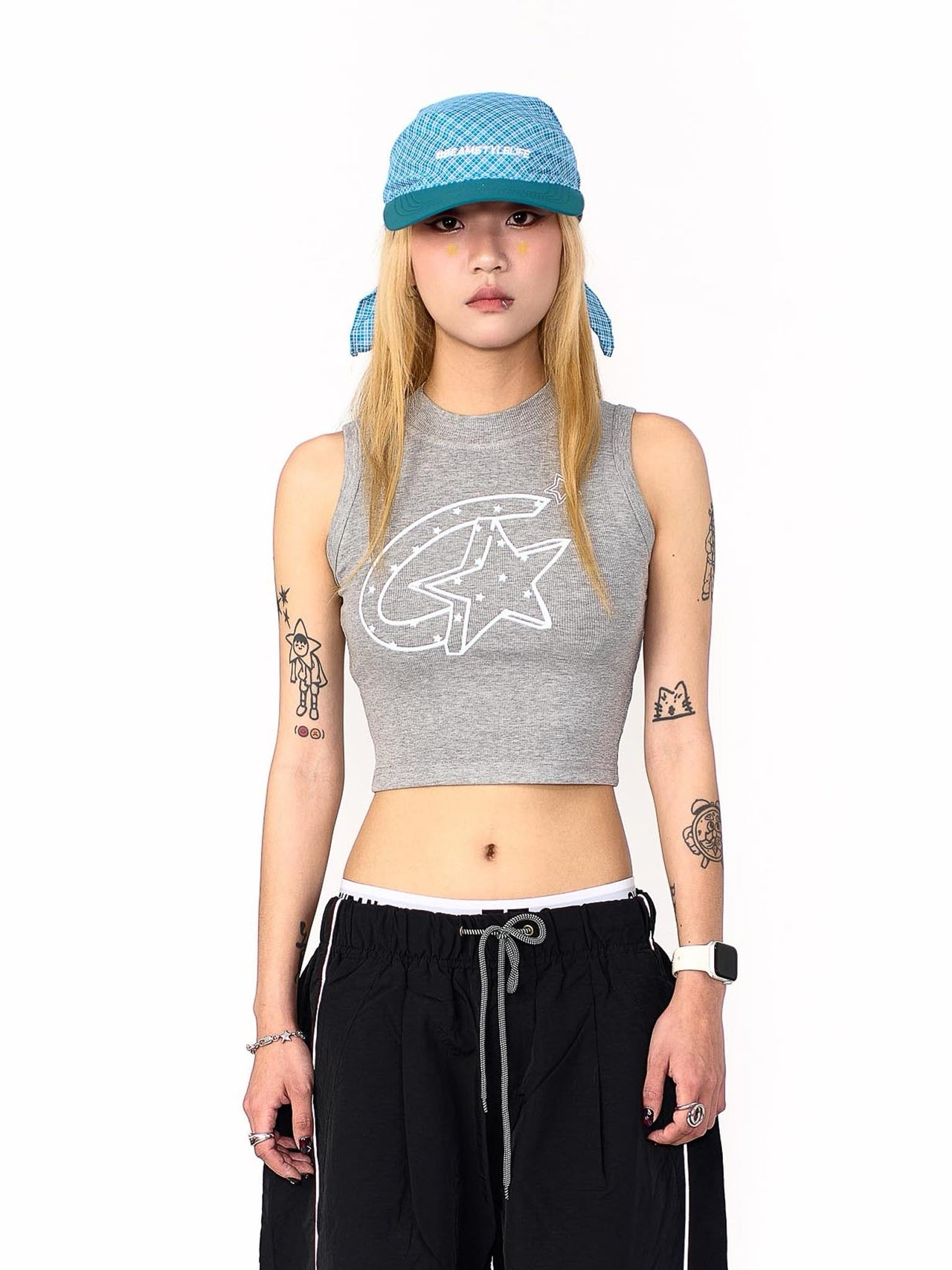 “MADE 𝗚𝘂𝗯𝗮𝗻 " 街舞 星星 短板 高領 無袖 背心