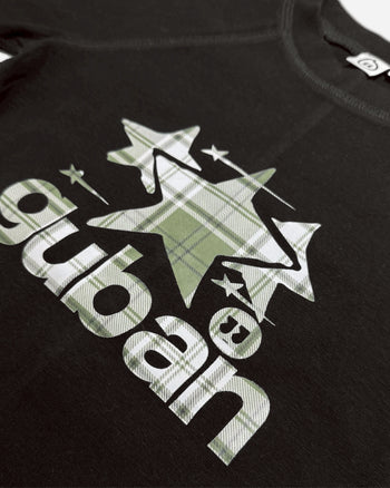 “MADE 𝗚𝘂𝗯𝗮𝗻 " 街舞 綠格 拼接 星星 正肩 短板 彈性 短袖