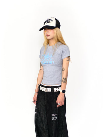 “MADE 𝗚𝘂𝗯𝗮𝗻 " 街舞 波點 星星 拼接 正肩 短板 彈性 短袖