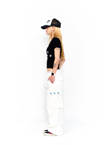 “MADE 𝗚𝘂𝗯𝗮𝗻 " 滿天星 星星 街舞 正肩 短板 彈性 短袖