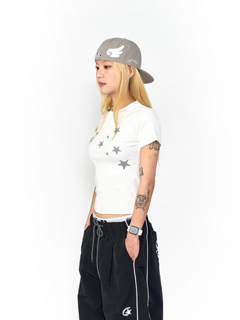 “MADE 𝗚𝘂𝗯𝗮𝗻 " 滿天星 星星 街舞 正肩 短板 彈性 短袖