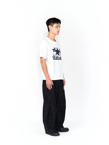 “MADE 𝗚𝘂𝗯𝗮𝗻 " 塗鴉 街舞 彎刀 原創 原牛 闊腿 做舊 牛仔褲