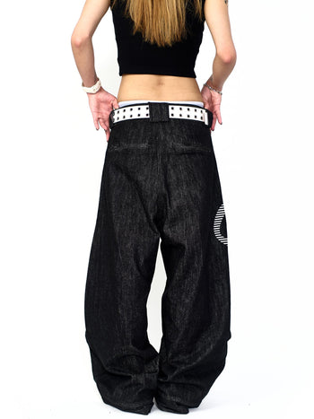 “MADE 𝗚𝘂𝗯𝗮𝗻 " 星星 街舞 彎刀 原創 原牛 闊腿 做舊 牛仔褲