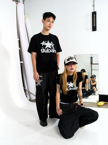 “MADE 𝗚𝘂𝗯𝗮𝗻 " 原創 GUBAN 星星 街舞 260G 印花 短袖 T恤