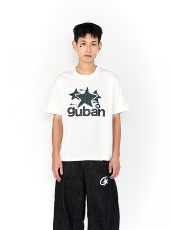 “MADE 𝗚𝘂𝗯𝗮𝗻 " 原創 GUBAN 星星 街舞 260G 印花 短袖 T恤