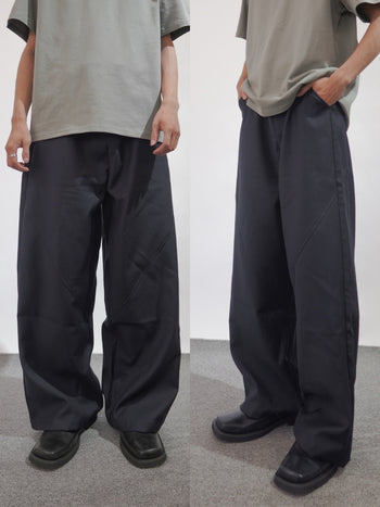 “MADE 𝗚𝘂𝗯𝗮𝗻 " 定番 灰色  寬鬆 直筒 設計 硬挺 高腰 西裝褲