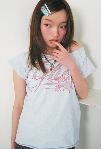 NICEGHOSTCLUB - ghost raw edge tee [藍色] T-N1037