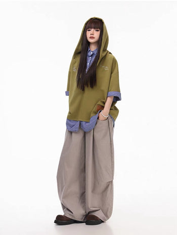 闊腿 寬鬆 純色 百搭 彎刀 長褲