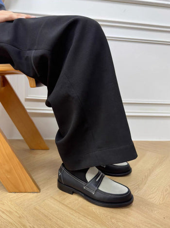 Loafer 義大利  頭層 牛皮 明線 撞色 拼接 樂福鞋