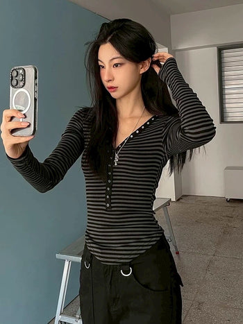 正韓 條文 單排扣 顯瘦 彈性 長袖