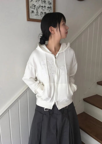 數字 星星 貼布 寬鬆 連帽 外套