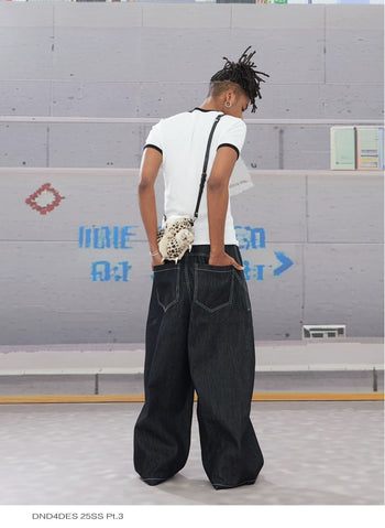 DND4DES 美式 街頭 復古 丹寧  飛機扣 彎刀 牛仔褲