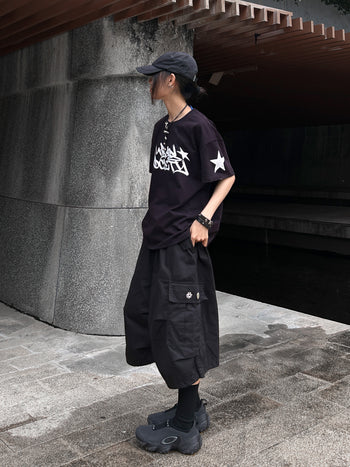 “MADE 𝗚𝘂𝗯𝗮𝗻 " 塗鴉 街頭 星星 寬鬆 BOXY 涼感 短袖