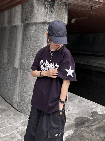 “MADE 𝗚𝘂𝗯𝗮𝗻 " 塗鴉 街頭 星星 寬鬆 BOXY 涼感 短袖