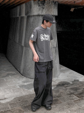 “MADE 𝗚𝘂𝗯𝗮𝗻 " 塗鴉 街頭 星星 寬鬆 BOXY 涼感 短袖