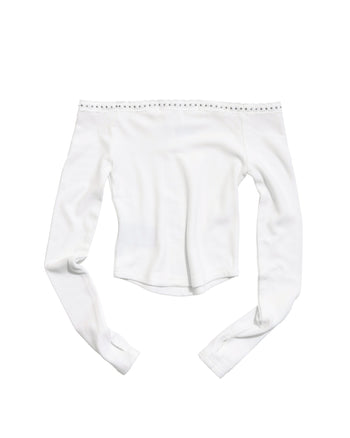 E’TREALOUEST  25FW  WMS Off Shoulder Line Short Shirt