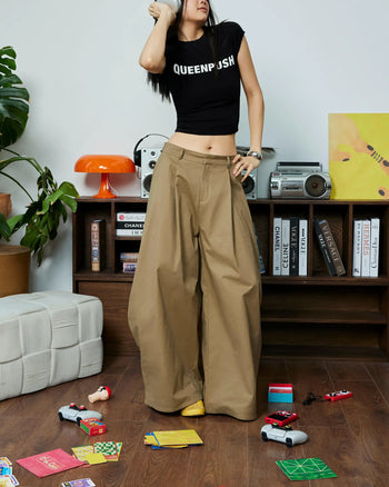 PUSH PUSH - PP KHAKI PANTS 寬鬆廓形休閒長褲