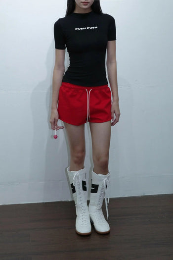 PUSH PUSH - CELESTIAL T-SHIRT 黑色文字收腰緊身短袖